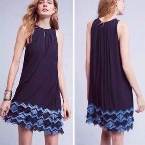 Maeve navy fringe festivity swing dress